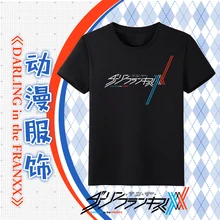 DARLING в FRANXX аниме футболка унисекс летняя футболка с коротким рукавом топы хорошо издания красивый узор Цвет черный 2