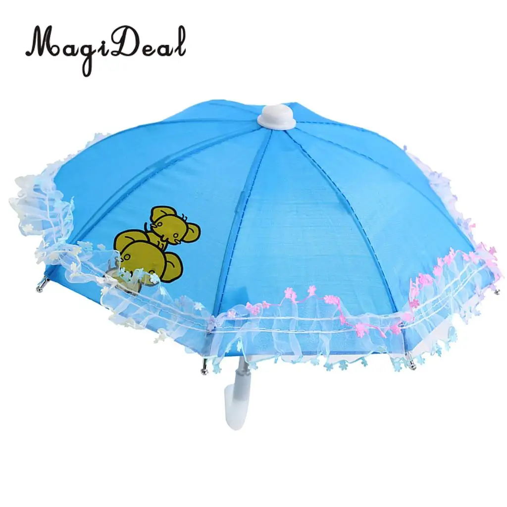 MagiDeal Cute Animal Print Umbrella for 18inch   Doll Accessories Colorful