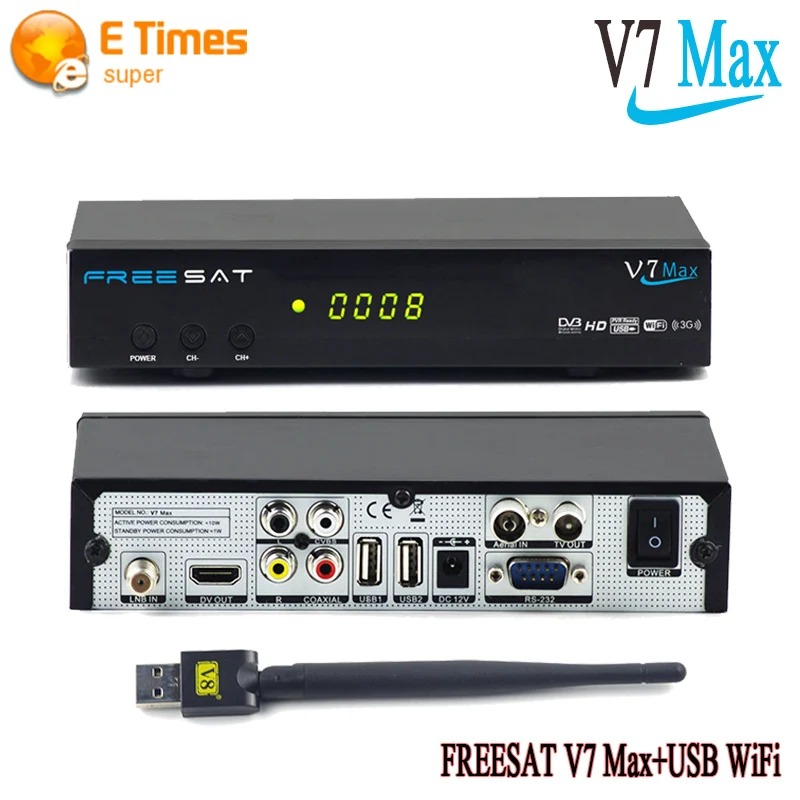 

[Genuine]Freesat V7 Max Satellite Receiver HDMI Full 1080P +1PC USB WiFi DVB-S2 Support Ccam powervu youpron Receptor Satellite