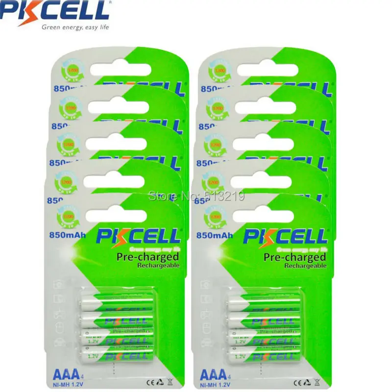 

10Card 40Pcs AAA Battery Ni-MH 850mAh 1.2V LSD Pre-charged Rechargeable Batteries for Digital camera portable video game