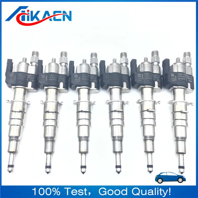 US $489.60 6pc 13537585261 13538616079 1353758526112 Genuine Fuel Injector For BMW N54 N63 135 335 535 550 750 X5 X6 13537565138