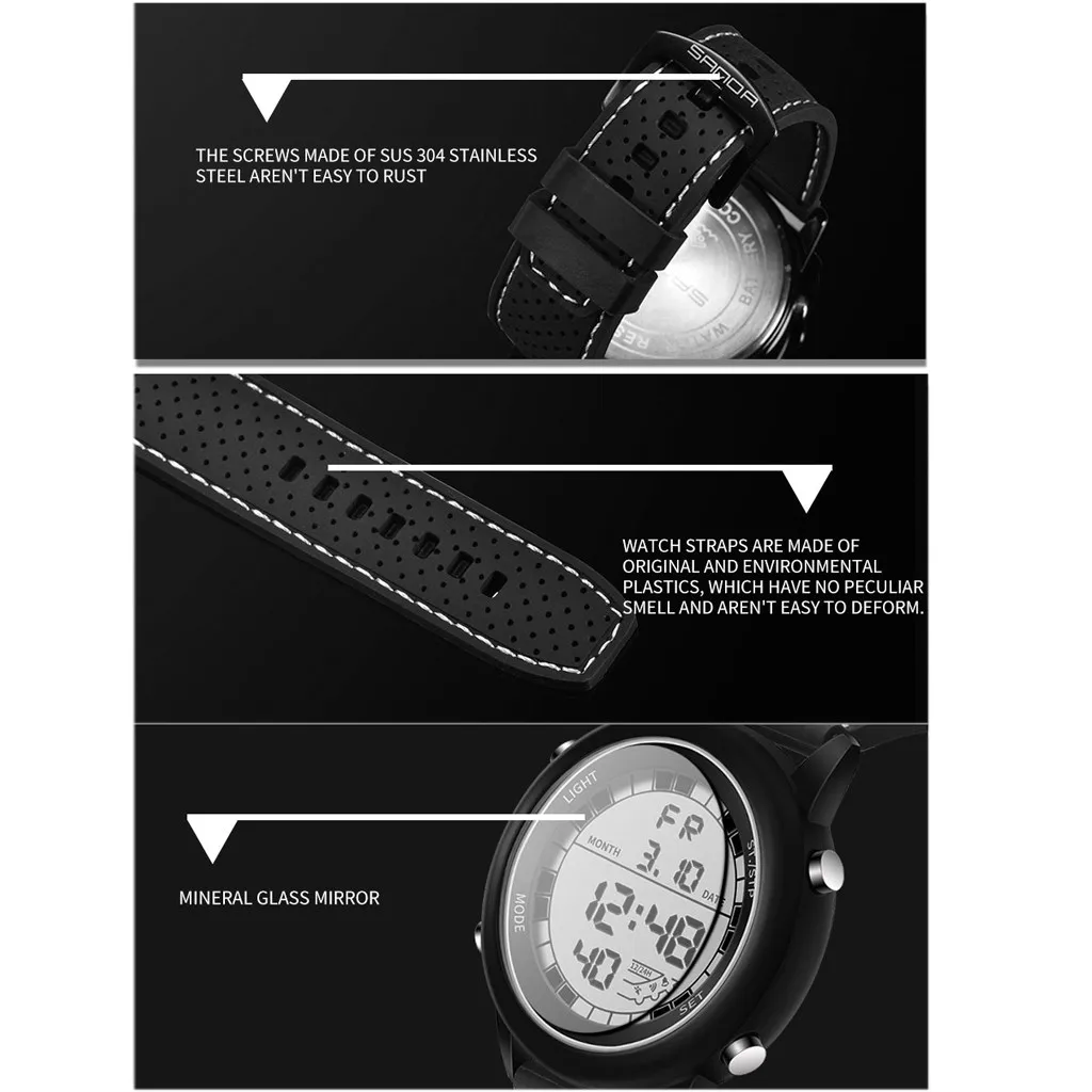 Men Electronic Wrist Watches Waterproof Dual Display Analog Digital LED sport watch Electronic digital Watch gifts Men's wrist