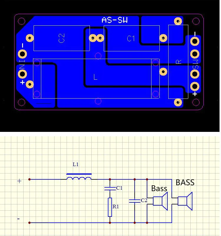 crossover 4-10 polegadas do subwoofer