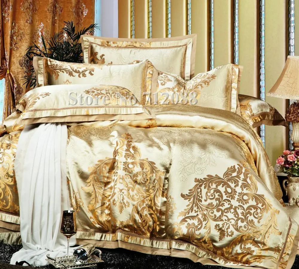 Gold Silk Bedding Home Decorating Ideas Interior Design