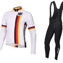 Весна лето- Германия Deutschland длинный рукав Велоспорт трикотаж велосипедная одежда ROPA CICLISMO+ комбинезон 3D гелевая накладка