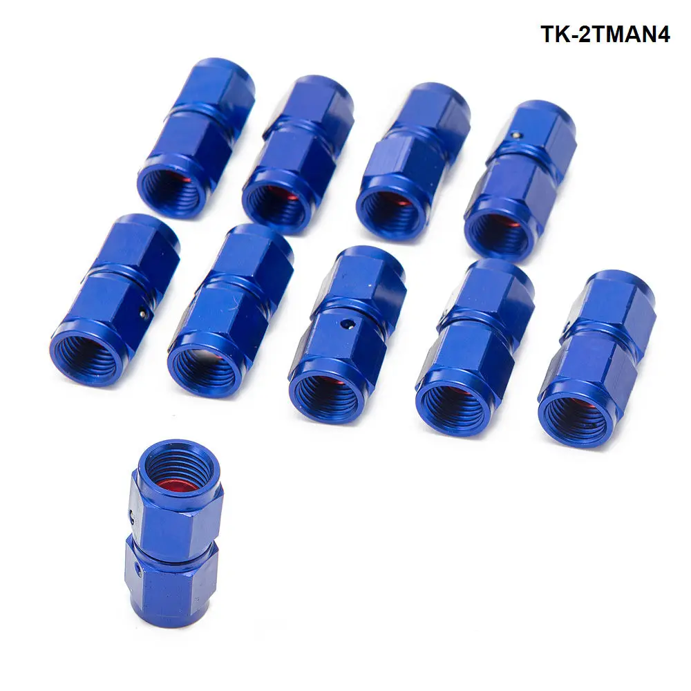 

10PCS/SET Blue -AN4 Anodized Aluminum Oil Line/Hose End Fitting 2 Side Female Fitting TK-2TMAN4