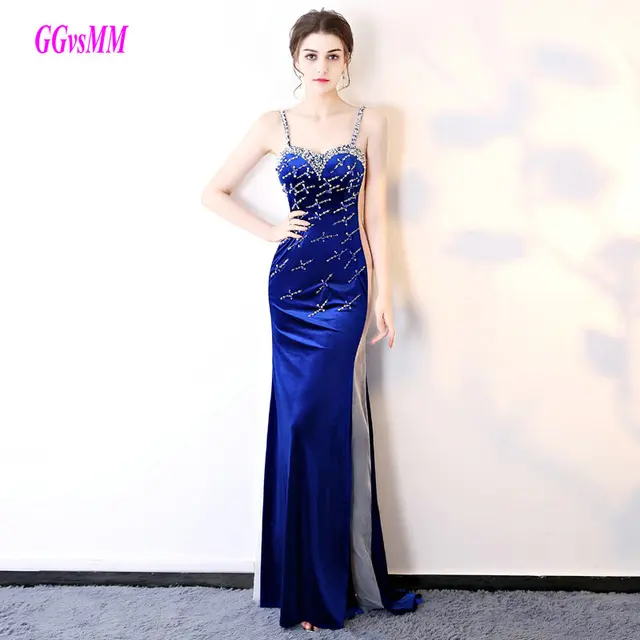 blue evening dress