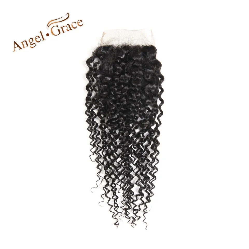 Angel Grace Hair Malaysian Kinky Curly Human Hair 3 Bundles With Closure Free/Middle Part Lace Closure Remy Hair Extensions Angel Grace Hair Malaysian Kinky Curly Human Hair 3 Bundles With Closure Free/Middle Part Lace Closure Remy Hair Extensions
