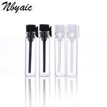 50 шт 1ml2ml пластиковый стержень стеклянный маленький образец пустая бутылка эфирное масло пробирка бутылка парфюмерный флакон-капельница мини пустая бутылка