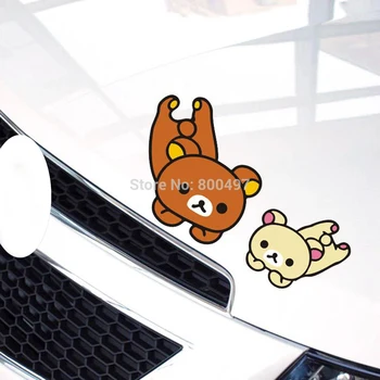 

10 x Newest Design Cartoon Bear Rilakkuma Laying on Ground Car Stickers for Tesla Toyota VW Toyota Chevrolet Honda Hyundai Lada