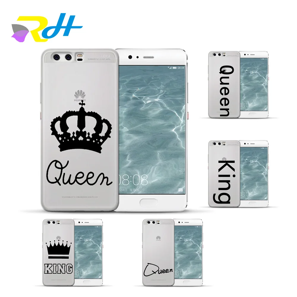 

For funda Huawei P10 case Queen's king Crown cover for Huawei P9 lite Coque Etui 2019 fashion for P10 Lite P9 Lite P10 Plus case