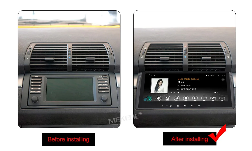 Cheap MEKEDE Android 9.1 2+32G  10.25inch Car DVD PLAYER For BMW X5 E53 E39 GPS stereo audio navigation multimedia screen head unit 3