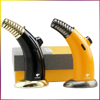 

COHIBA Creative Metal Windproof Torch Jet & Bright Double Flame Lighter Cigar Desktop Cigarette Refillable Lighters