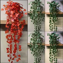 Искусственные Поддельные Сваг из лозы растения листья гирлянда домашний сад стены зеленый декор