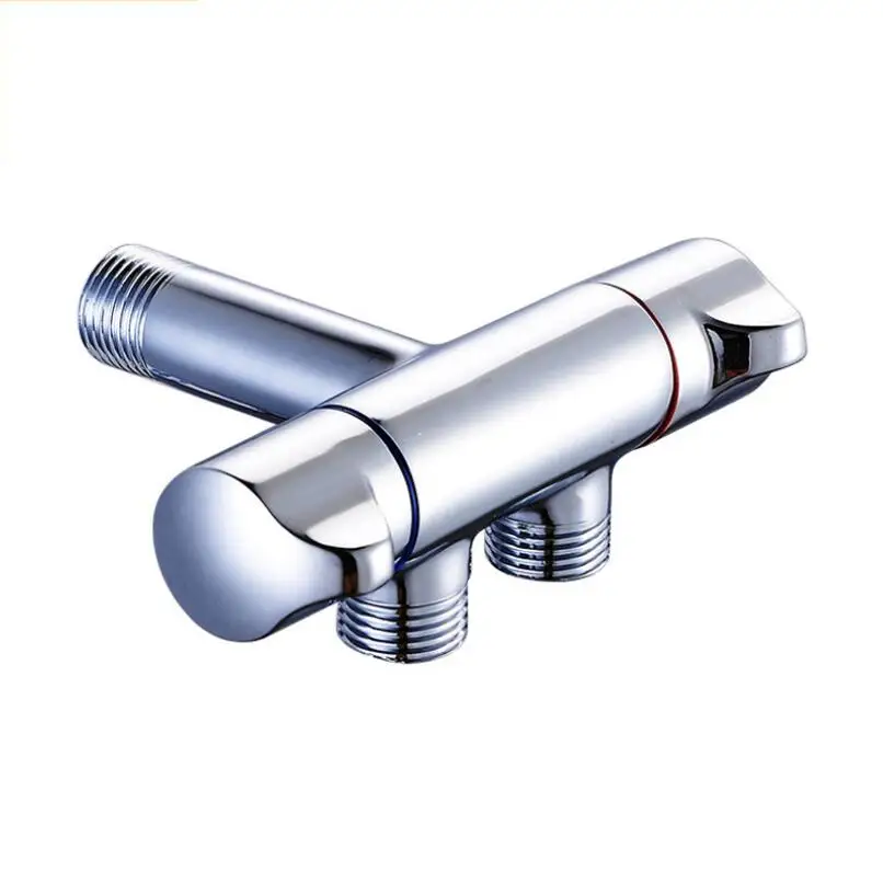 

G1/2Brass Triangle Valve One Into Two Out Double Water Double Control Angle Valve Multi-function Water Valve Washing Machine Tap