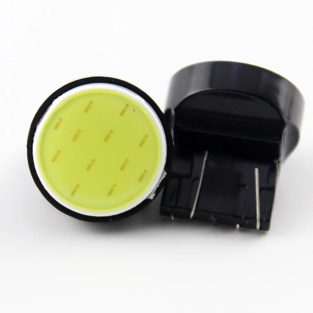 100 шт./лот T20 7443 COB 12SMD 12Led W21/5 Вт Авто Сигнал светодиодные фонари заднего хода стоп