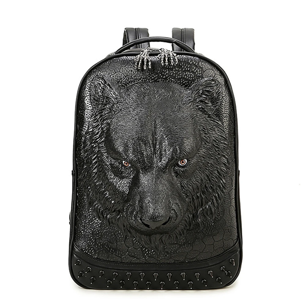 

EB ACAD 3D Tiger Head Backpack Preppy Students Schoolbag Tiger Daypack