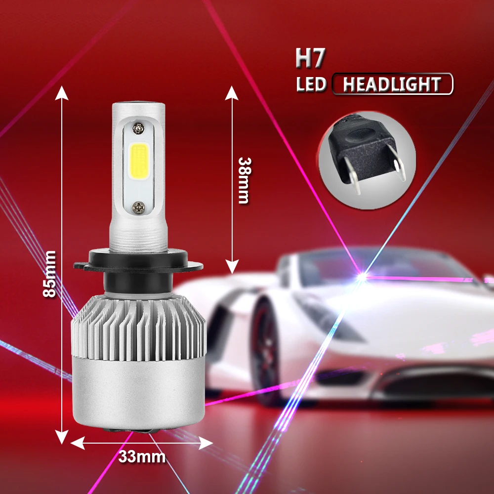 Shipping by DHL H7 Led H4 Car Headlights 72w 8000lm Car Led Light Bulbs H1 H3 H9 H11 Automobiles Headlamp 6500K led 12v Fog Lamp