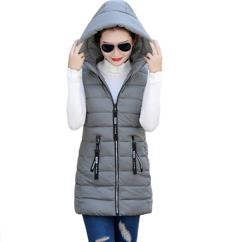 New Arrival 2018 Women Winter Vest Women Long Vest Jacket Sleeveless