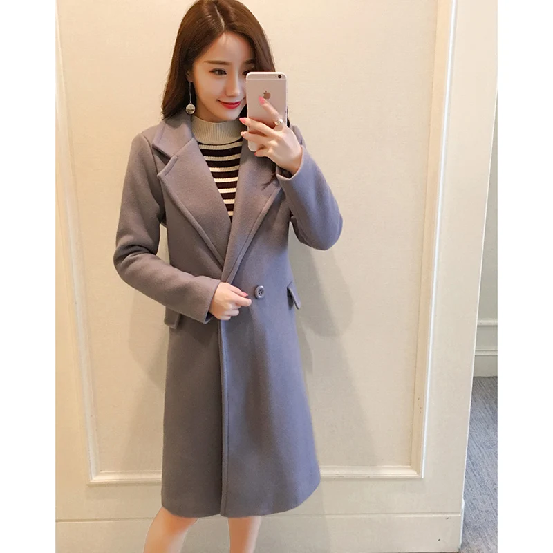 orange Laine Aa545 Mélanges Femmes Étudiant Mode gray Automne Vêtements De armygreen coréen Red Nouvelle Long Solide Manteau Red Survêtement Hiver Rubber Veste Lâche E1afpq