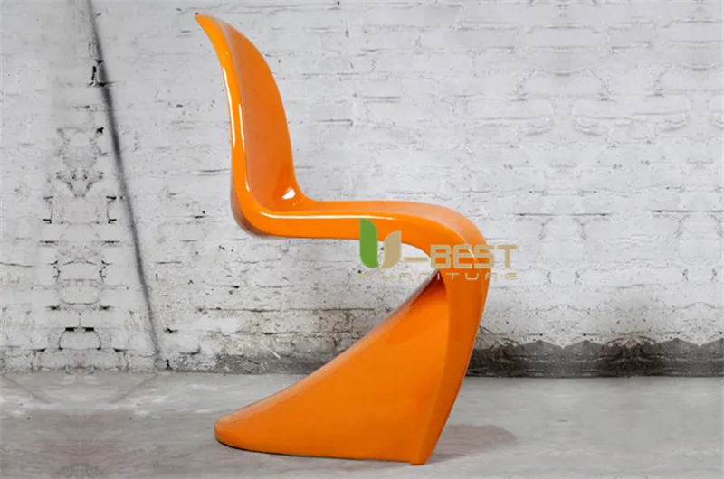 U-BEST Классический S стул формованный пластиковый обеденный стул, яркие цветные пластиковые штабелируемые s-образные стулья