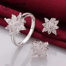 S750 Fine Jewelry joyas de plata Silver jewelry Ring+Stud Ear African Beads Jewelry Set Women Wedding Accessories