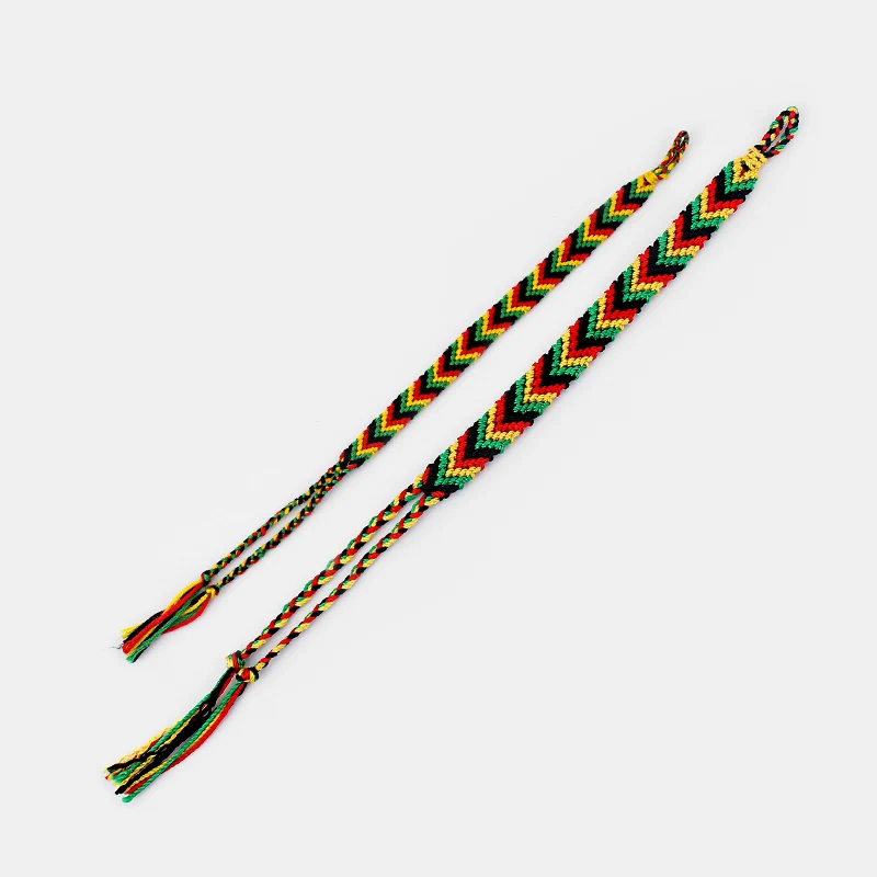 5 шт. раста макраме ручной работы завязанный хлопок шелк тканый браслет дружбы