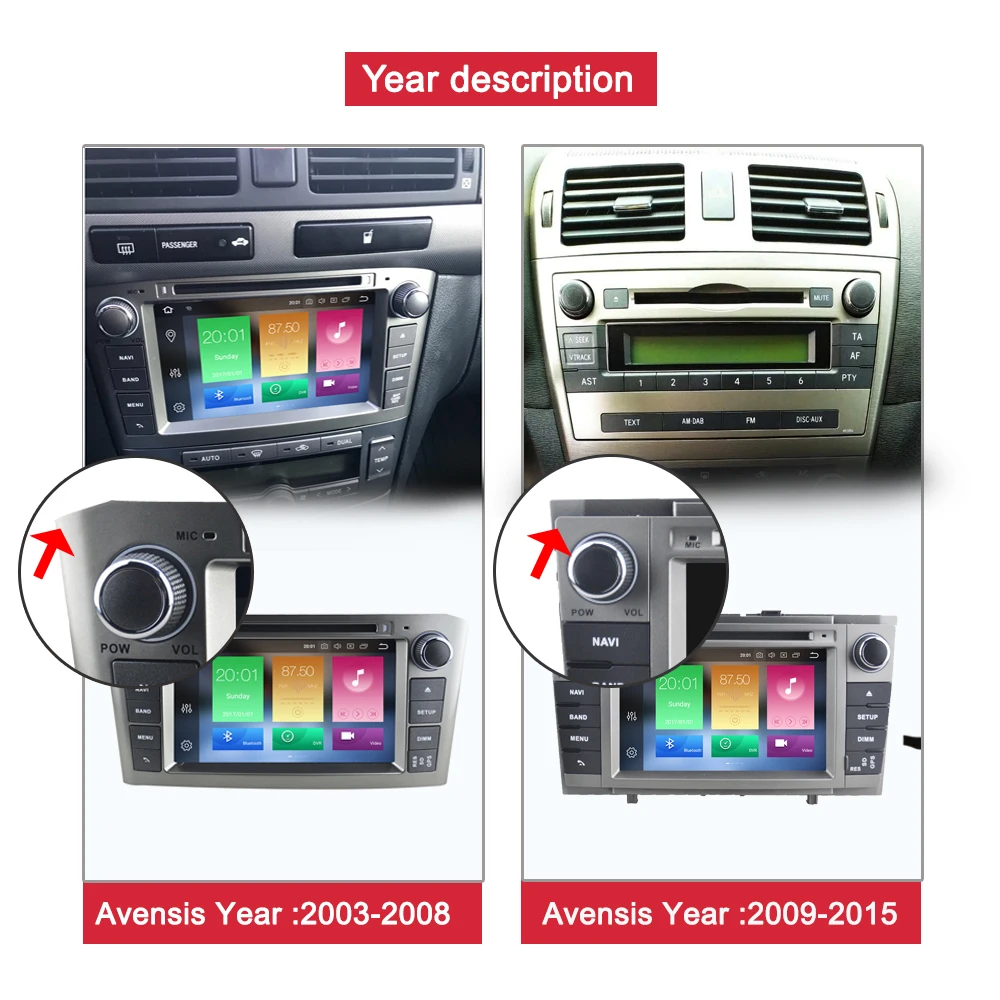 Perfect Bonroad 7"Android Car multimedia player For Toyota Avensis/T25 2009-2015 stereo receive Car Video Player GPS Navigation 4