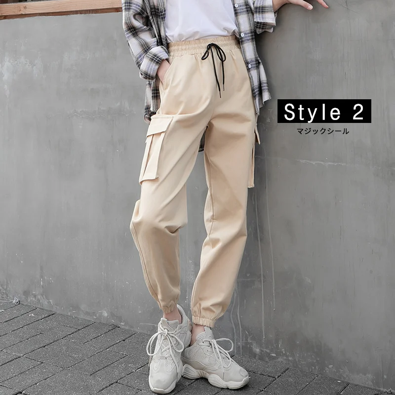 pants women trousers women plus size pants Fashion Pockets Patchwork Women's high Waist Loose Cargo Pants Streetwear trousers pants women trousers women plus size pants Fashion Pockets Patchwork Women's high Waist Loose Cargo Pants Streetwear trousers