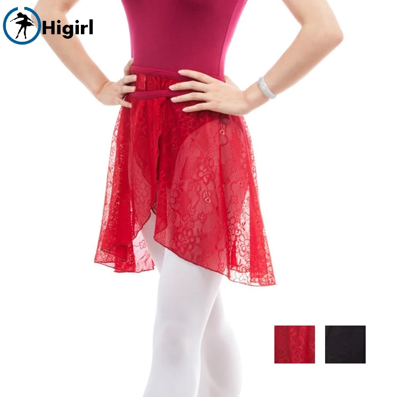 Adult Girls Sexy Black Elastic Ballet Skirt Lace Dress Ballet Dance Costume Clothes For Women CF7509