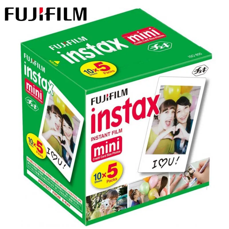 Оригинальный Fuji Fujifilm Instax Mini 9 плёнки белый край Фото Документы для Mini 8 7 s 90 25 55 Share SP-1 мгновенная камера 50 простыни детские - изображение