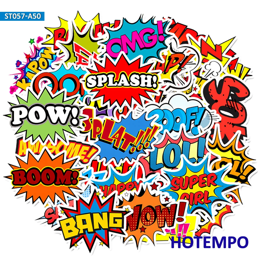 Фото 50 шт. BAM POW Wow Boom Bang OMG clouds от explosion стикер s для Мобильный телефон для ноутбука багажный Чехол для гитары наклейка для скейтборда №5