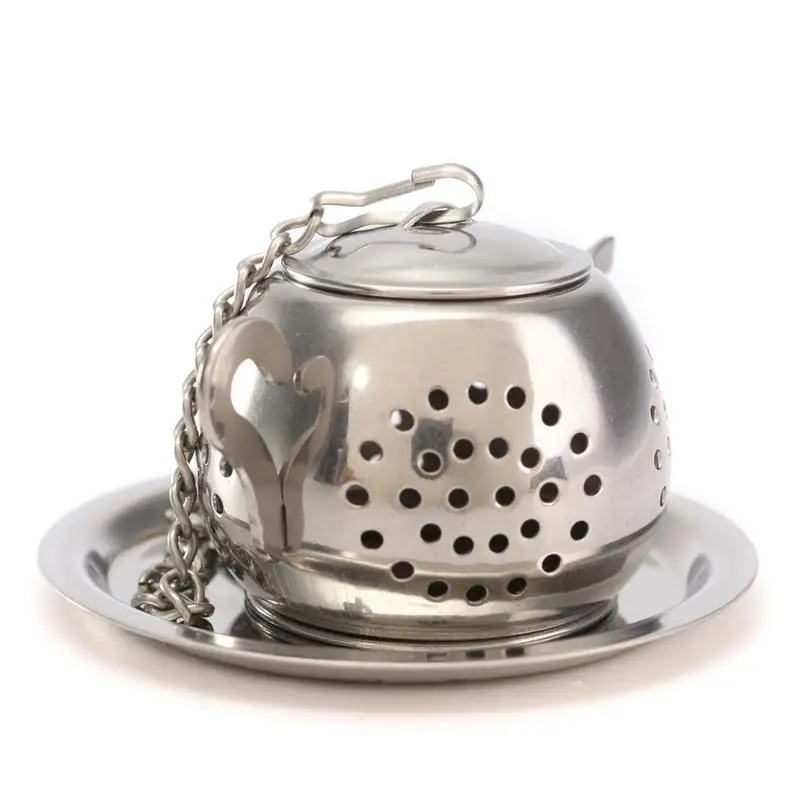 

1pc Teapot Pot Shape Stainless Steel Leaf Tea Infuser Filter Strainer Ball Spoon