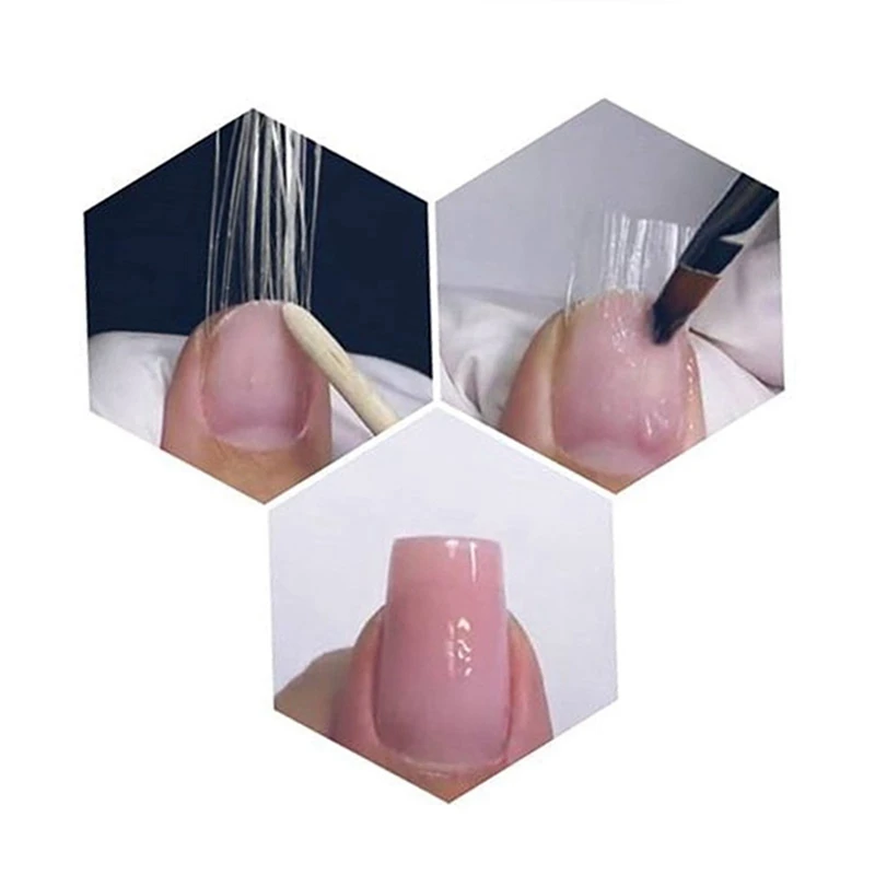 50 см дизайн ногтей Fibernails стекловолокно для акрилового маникюра салон волокно стекло для наращивания+ 6 шт прозрачный зажим