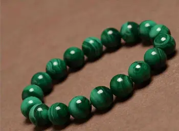 

FREE SHIPPING Natural malachite Crystal round bracelet AAA 10mm
