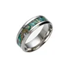 8mm Abalone Shell stainless steel rings Engagement Ring Rainbow Rippled Abalone Inlay Stainless steel ring ► Photo 3/4