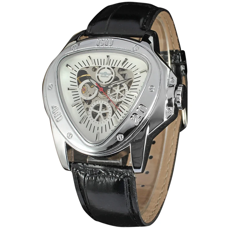 Кварцевые уникальные часы WINNER с треугольным винтом и гравировкой|montre design|montre