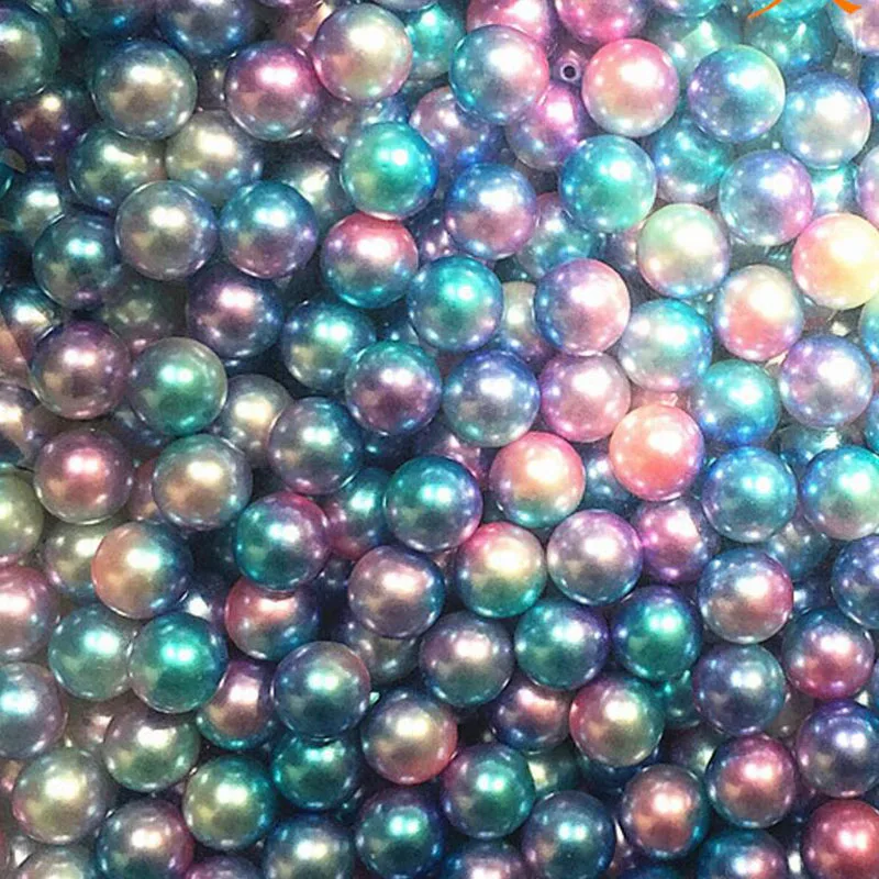 

Loose 3mm-14mm Symphony Blue Rainbow Color DIY Plastic Imitation Pearl Beads for Clothing&Garment Art Decoration