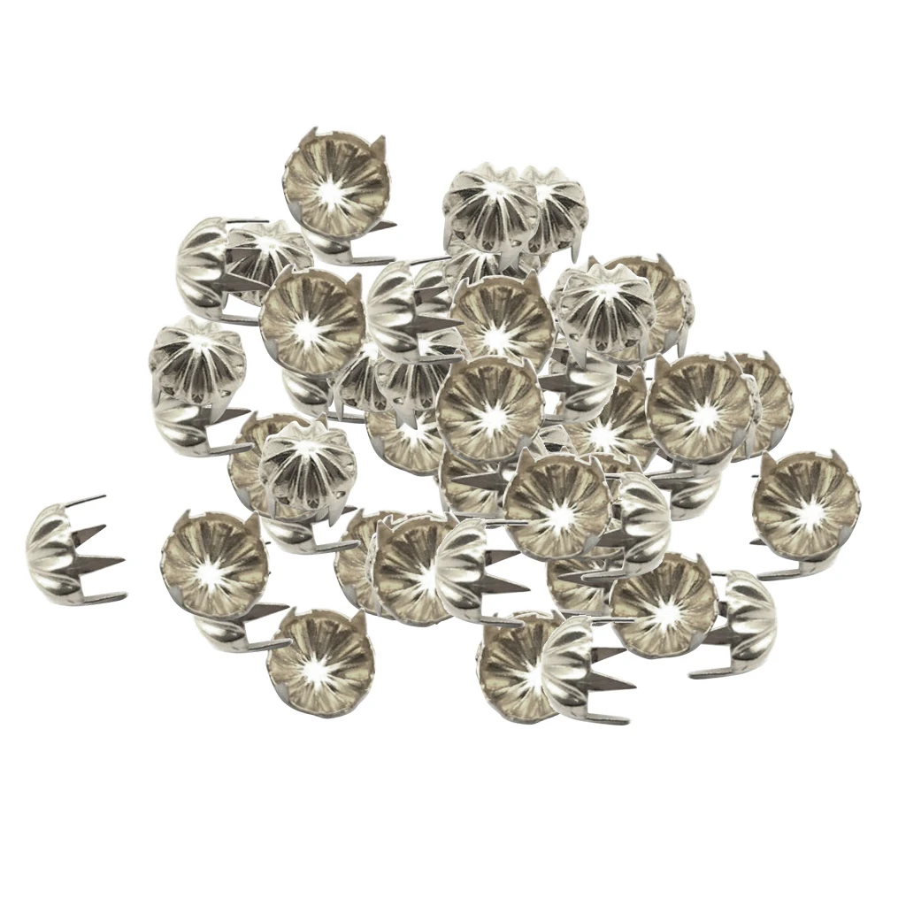 50pcs Metal Pumpkin Studs Claw Rivet Leathercraft Punk for Bags Jeans Belt Decoration