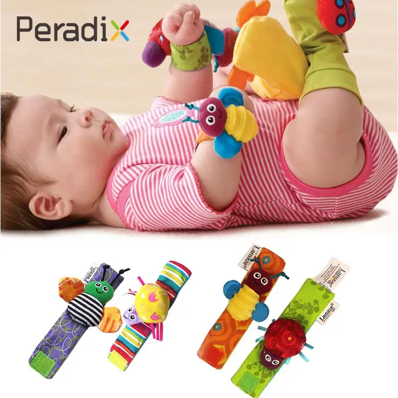 1Pair Baby Kids Infant Soft Animal Hand Wrist Bells Rattles Cartoon Cute