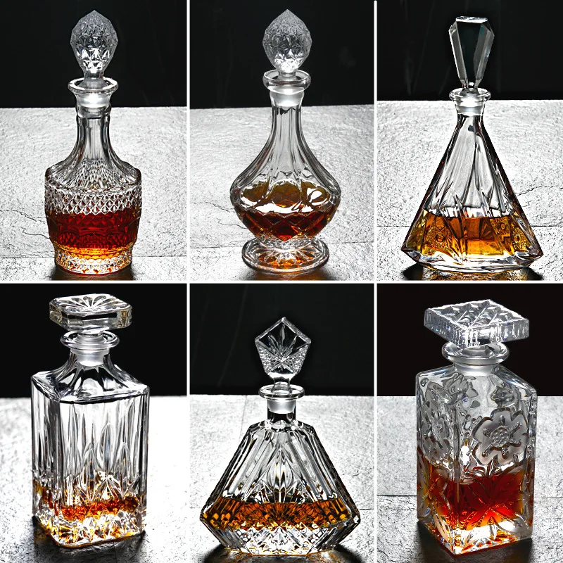 Unleaded whisky crystal red wine bottle glass sparkling wine bottle