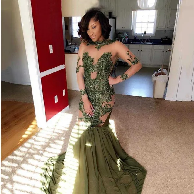 olive green prom dresses 2019