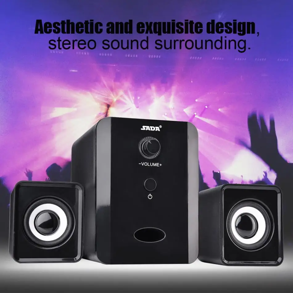 SADA D 201 Mini Computer Speaker USB Wired Combination Speaker Bass