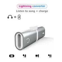 

Audio Adapter For iPhone 7 Charging Audio 2 in 1 Charger Cable Adapter For Lightning Jack to Earphone Cable For iPhone 8 Plus X