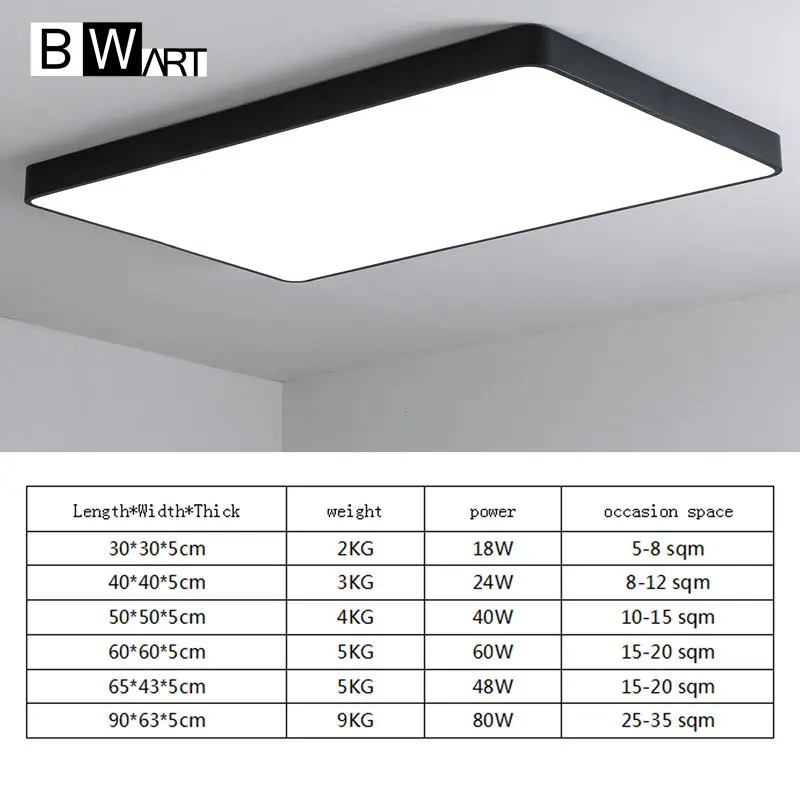 Bwart Прямоугольник современные светодиодные светильники потолочные для гостиной спальня plafon led дома Освещение потолочный светильник дома светильники