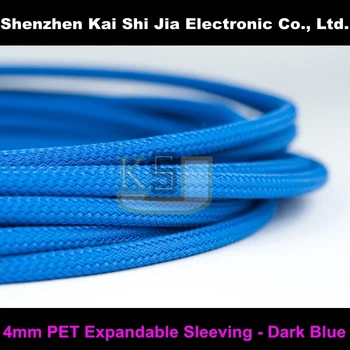 

20m/Lot 4mm Braided Sleeving Cable Harness Sheathing Expanding Sleeve in Dark Blue