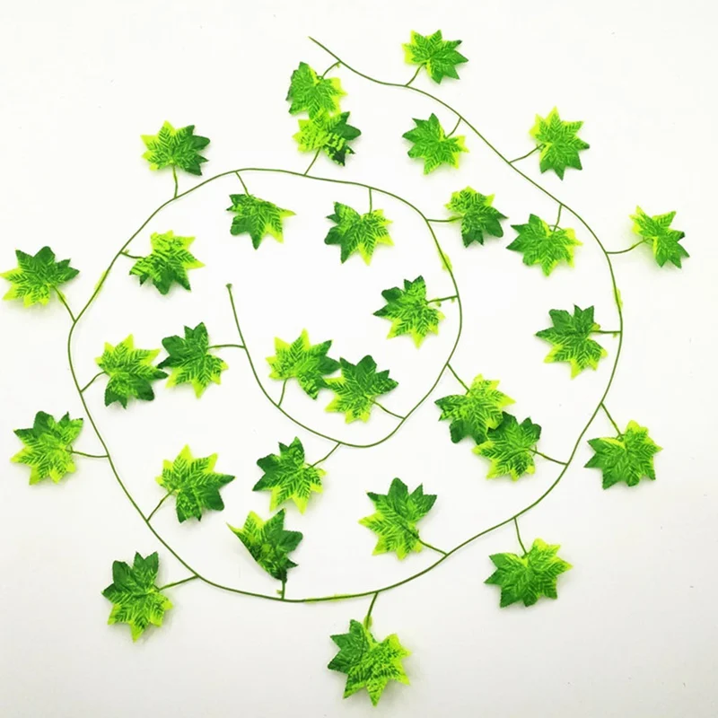 Decorative Flowers Artificial Fall Maple Leaf Garland Silk