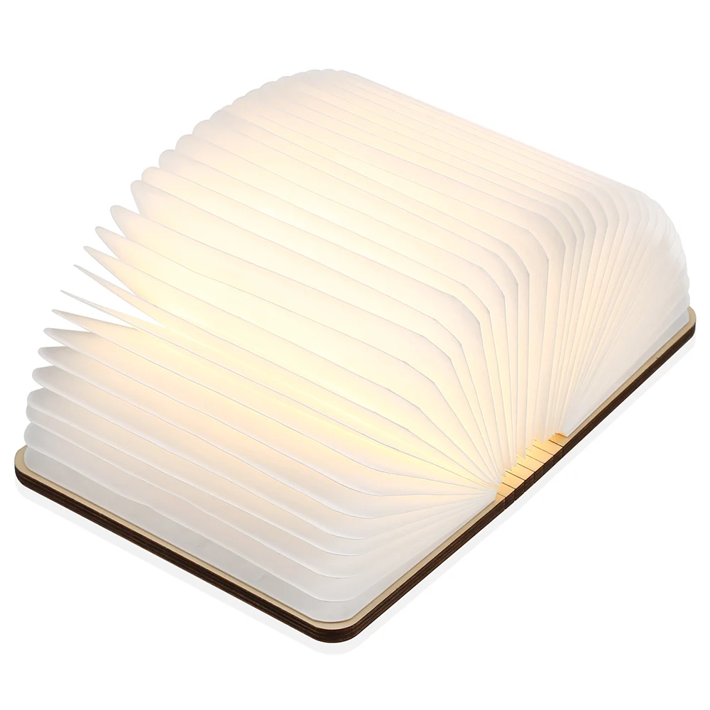 Инновационный светодиодный складной деревянный настольная лампа в форме книги с зарядкой от USB, магнитный складной деревянный светильник для чтения книг, Лидер продаж