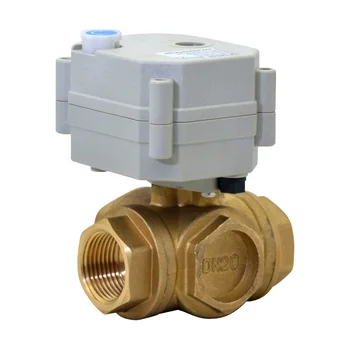 

HSH-Flo DN8-25 DC7-35V 3 Way T/L Type Reduce Bore Motorized Ball Valve NPT/BSP Brass,3 Wires Control Electric Ball Valve CR3-03