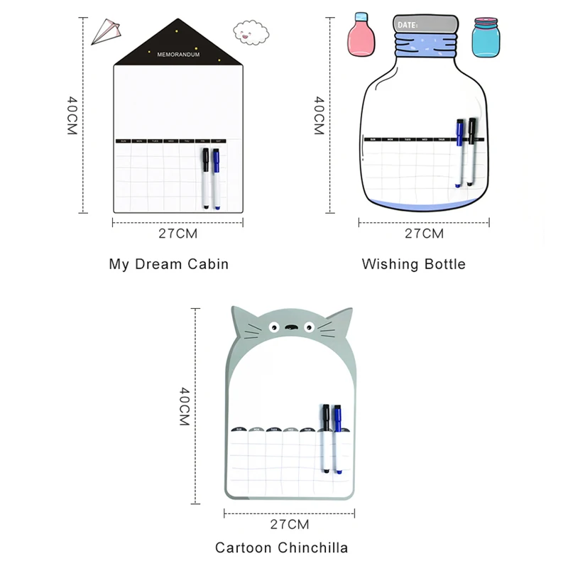 Магнитный календарь, доска для сообщений, памятка, расписание вытирания, доска для вытирания, Шиншилла, ежедневник, органайзер, меню, наклейки на холодильник, домашний декор
